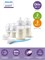 Набор для новорожденных Philips Avent Natural Response SCD838/11 включает в себя 4 бутылочки (2 по 125 мл и 2 по 260 мл), 2 соски с медленным потоком, 2 соски со средним потоком, 1 пустышку ultra soft для детей от 0 до 6 месяцев и щеточку 1000026123