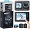 Экшн-камера AKASO Brave 7 4K30FPS 20MP WiFi с поддержкой MicroSD 64 ГБ, сенсорным экраном, водонепроницаемостью IPX8 (33 фута), электронной стабилизацией изображения (EIS), зумом 2.0 и голосовым управлением, а также двумя батареями по 1350 мАч (Brave7 + 6 1000030166