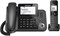 Черный набор телефонов для домашнего офиса Panasonic KX-TGF320 с возможностью автоответчика и блокировкой нежелательных звонков, включающий проводной и беспроводной телефоны 1000031887