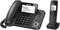 Черный набор телефонов для домашнего офиса Panasonic KX-TGF320 с возможностью автоответчика и блокировкой нежелательных звонков, включающий проводной и беспроводной телефоны 1000031887