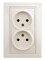 Розетка Plano 1-204-02 без заземления, двойная, 2х2P 16А-250В IP20, скрытого монтажа, цвета слоновой кости 1000032607