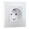 Белая розетка SmartBuy с заземлением 16А "Вега" (SBE-08w-16-S1-Z) 1000032633