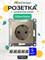 Внутренняя розетка с заземлением шампань встроенного типа от компании Schneider Electric, модель Atlas Design, с механизмом на 16А ATN000543, комплект из 5 штук 1000032665