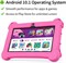 Планшет Modio M70 с 7-дюймовым HD-дисплеем, Android 10.1, 4 ГБ ОЗУ, 128 ГБ памяти, двойной камерой, аккумулятором 3000 мАч, Wi-Fi 5G, противоударным чехлом из EVA-материала с подставкой (розовый) 1000033031