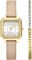 Набор аналоговых кварцевых наручных часов Armani Exchange AX7172SET Leila для женщин, размер корпуса 27 мм, кремовый/телесный цвет 1000037232